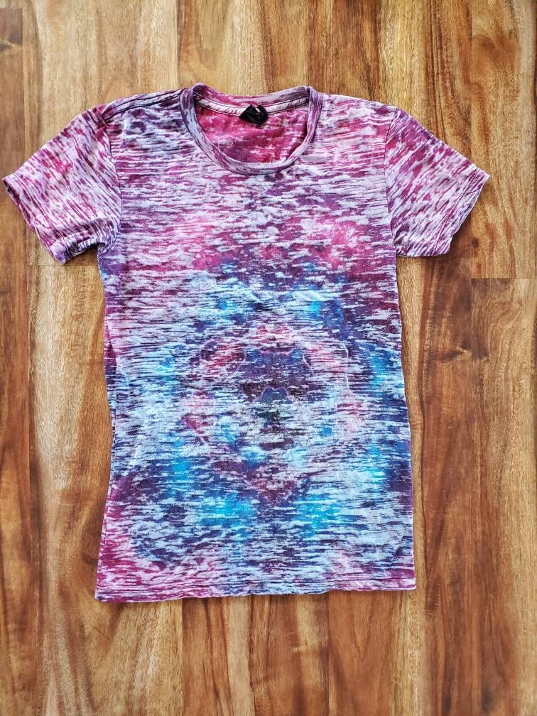 Faded flower dyed women's t shirt